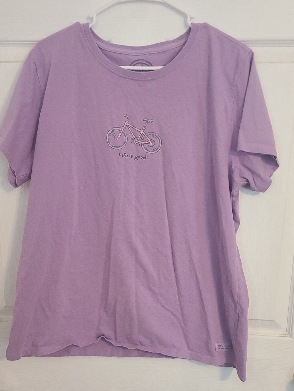 Life Is Good Lavender Short-Sleeve Bike Graphic Tee